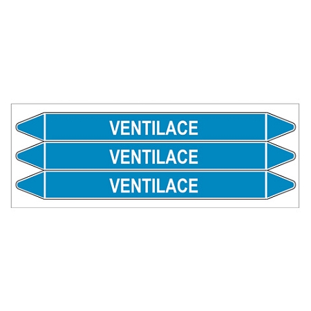 Značení potrubí, ventilace,3 ks, 355 × 37 mm